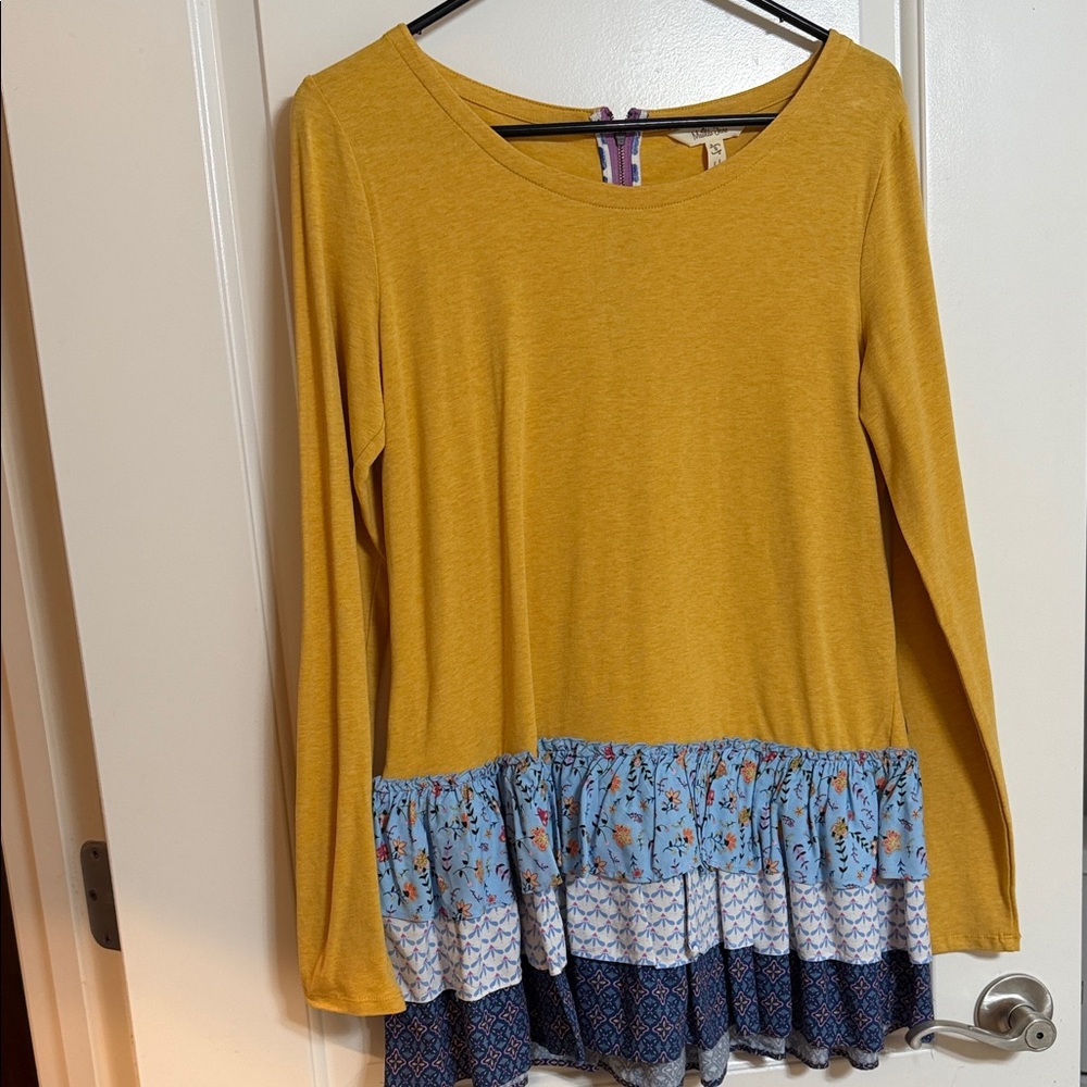 Matilda Jane Mustard and Blue Blouse